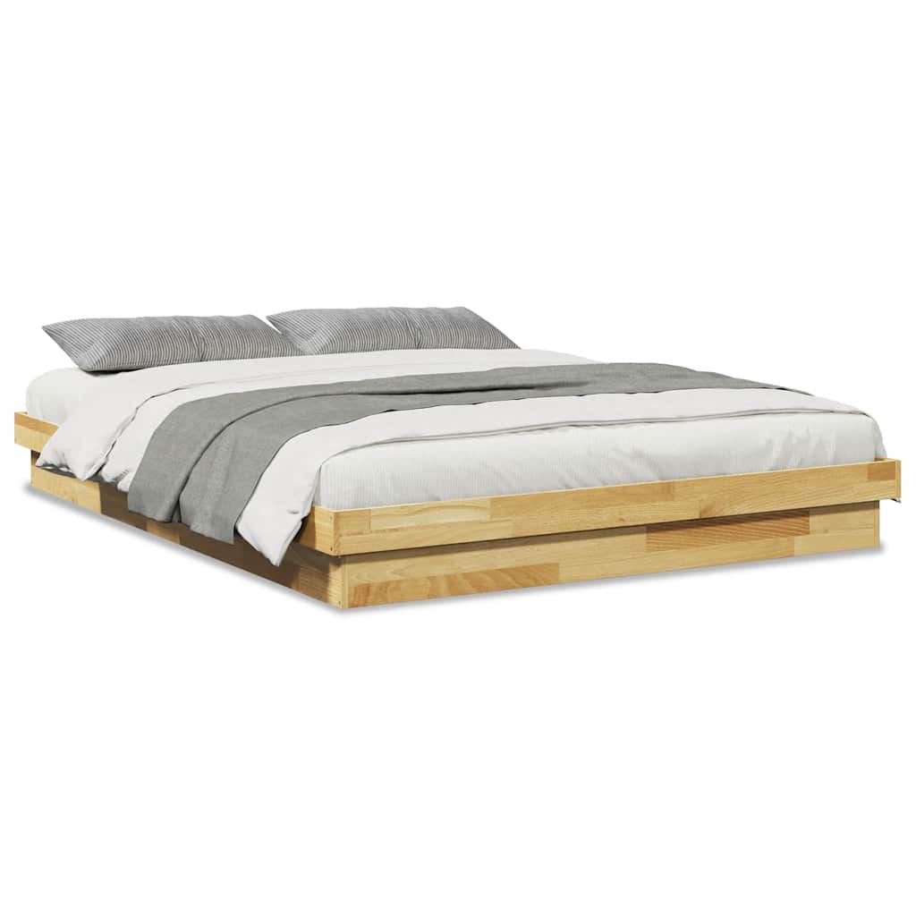 Bed Frame without Mattress 160x200 cm Solid Wood Oak