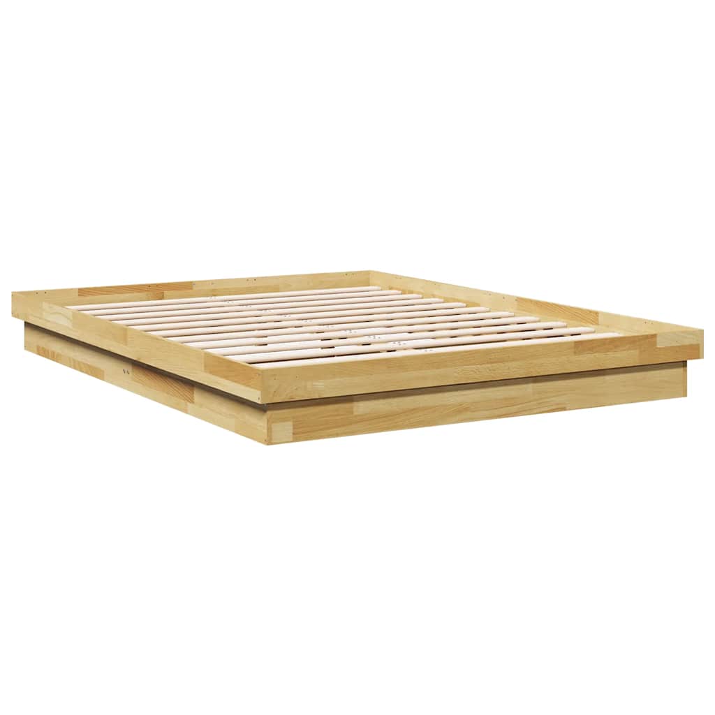 Bed Frame without Mattress 150x200 cm King Size Solid Wood Oak