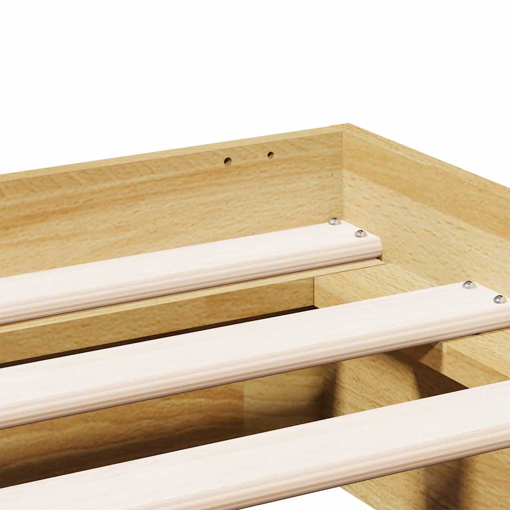 Bed Frame without Mattress 120x200 cm Solid Wood Oak