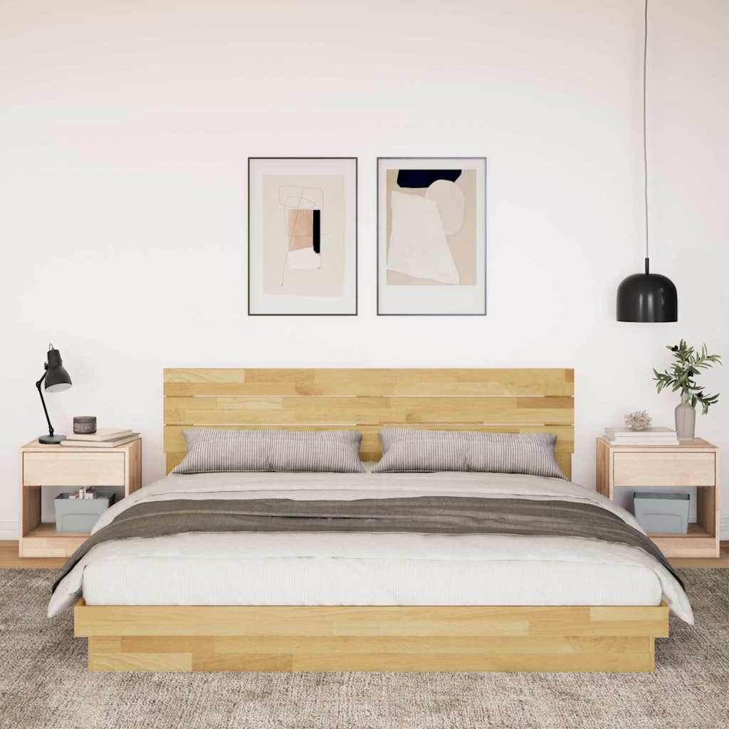 Bed Frame with Headboard without Mattress 180x200 cm Super King Solid Wood Oak
