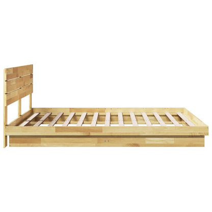 Bed Frame with Headboard without Mattress 180x200 cm Super King Solid Wood Oak