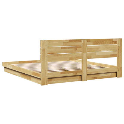 Bed Frame with Headboard without Mattress 180x200 cm Super King Solid Wood Oak