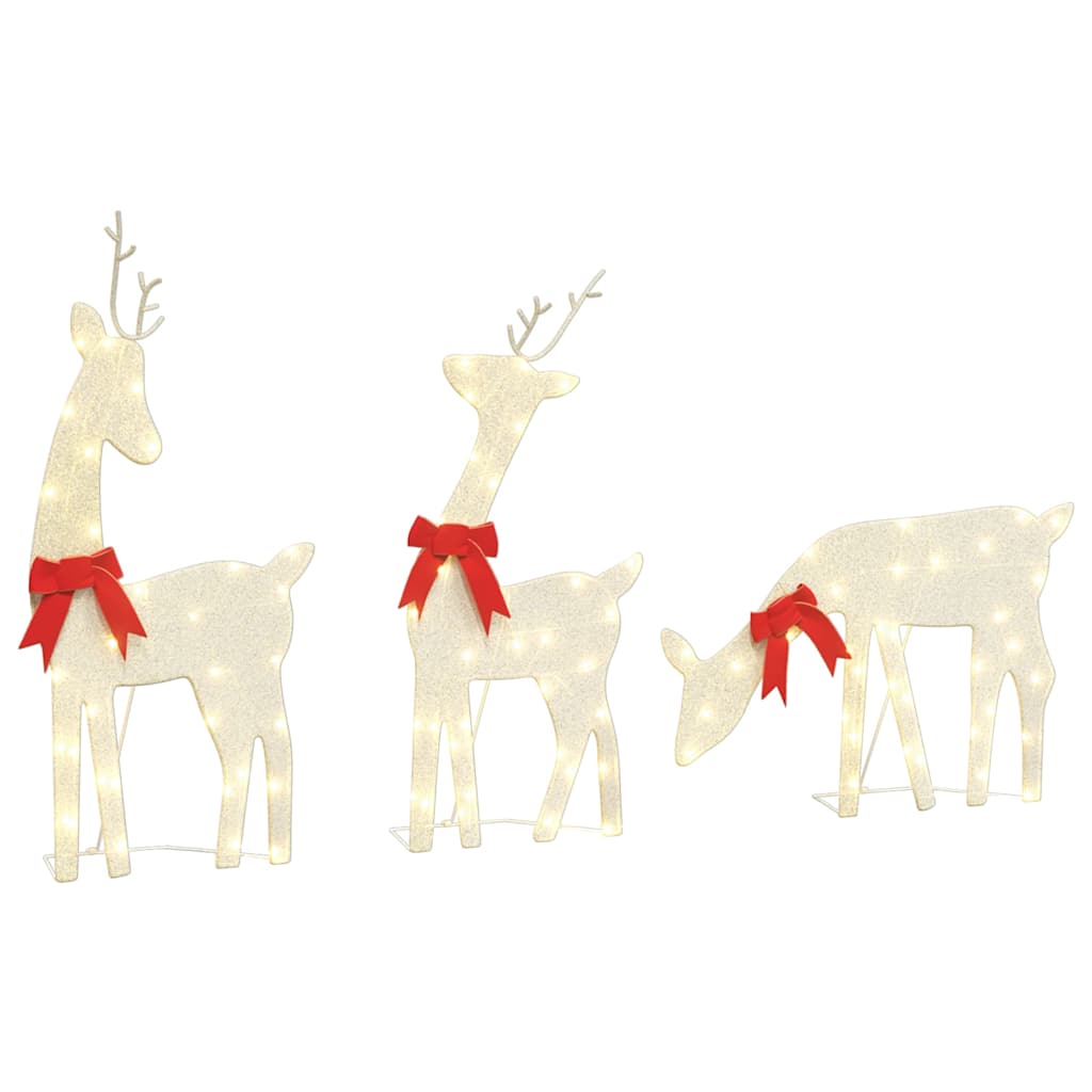 Christmas Decoration Reindeer 3 pcs 90 LEDs Warm White