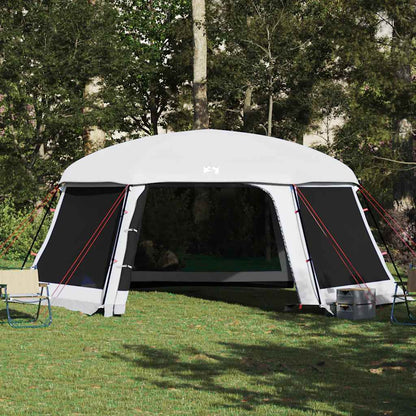 Pool Tent with Removable Fly & Mesh Walls Grey 618x532 cm