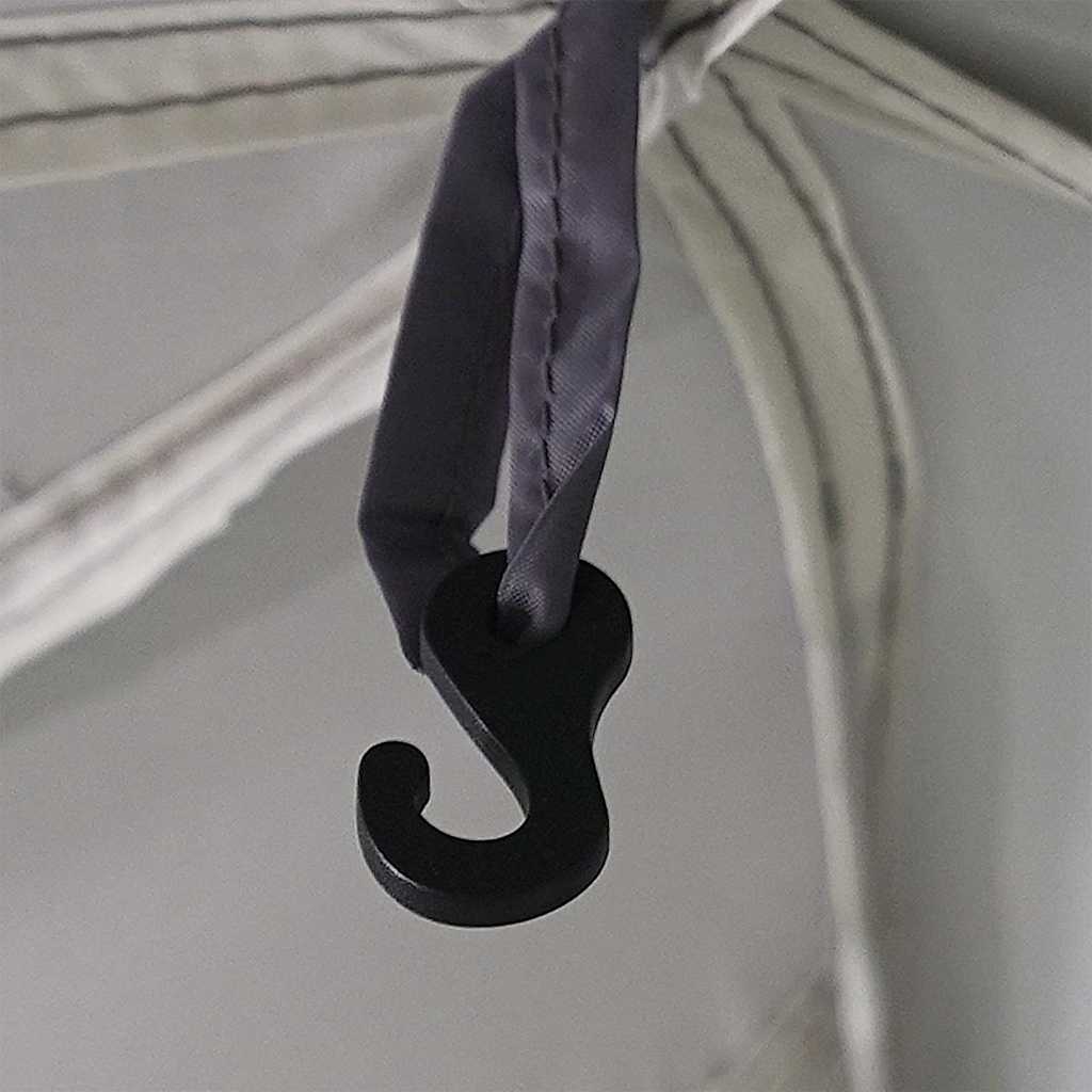 Pool Tent with Removable Fly & Mesh Walls Grey 612x612 cm