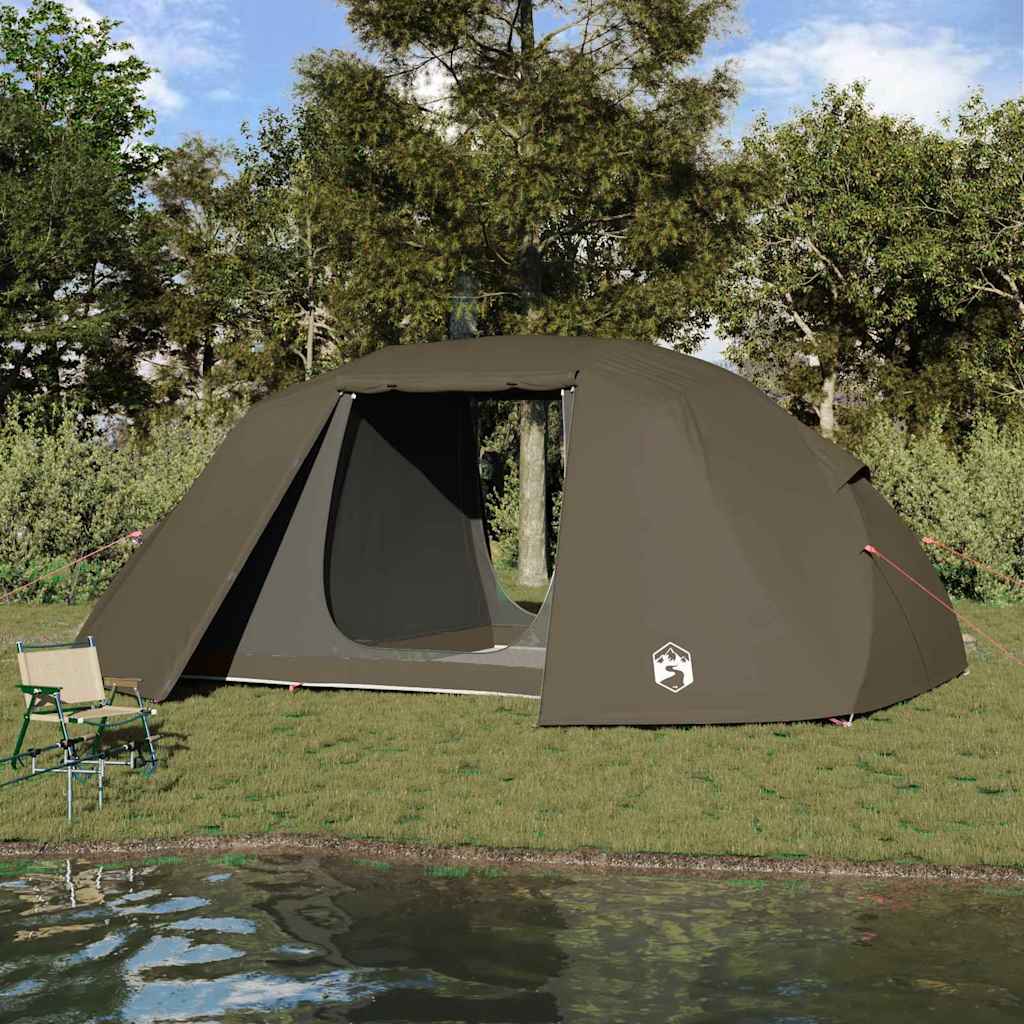 Fishing Tent Brown 514 x 465 x 187 cm Polyester and Fiberglass