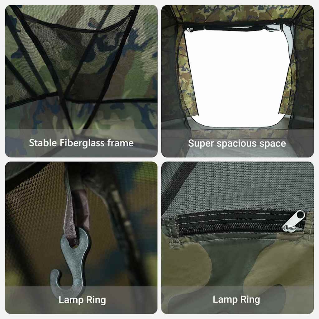 Fishing Tent with Roof Camouflage 514 x 465 x 187 cm