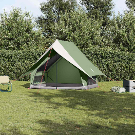 Family Tent with Roof Green and White 220 x 220 x 184 cm