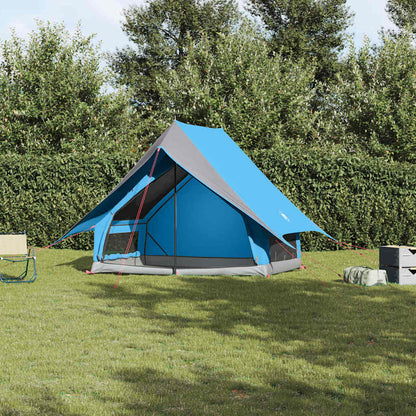 Family Tent with Roof Blue and Grey 220 x 220 x 184 cm