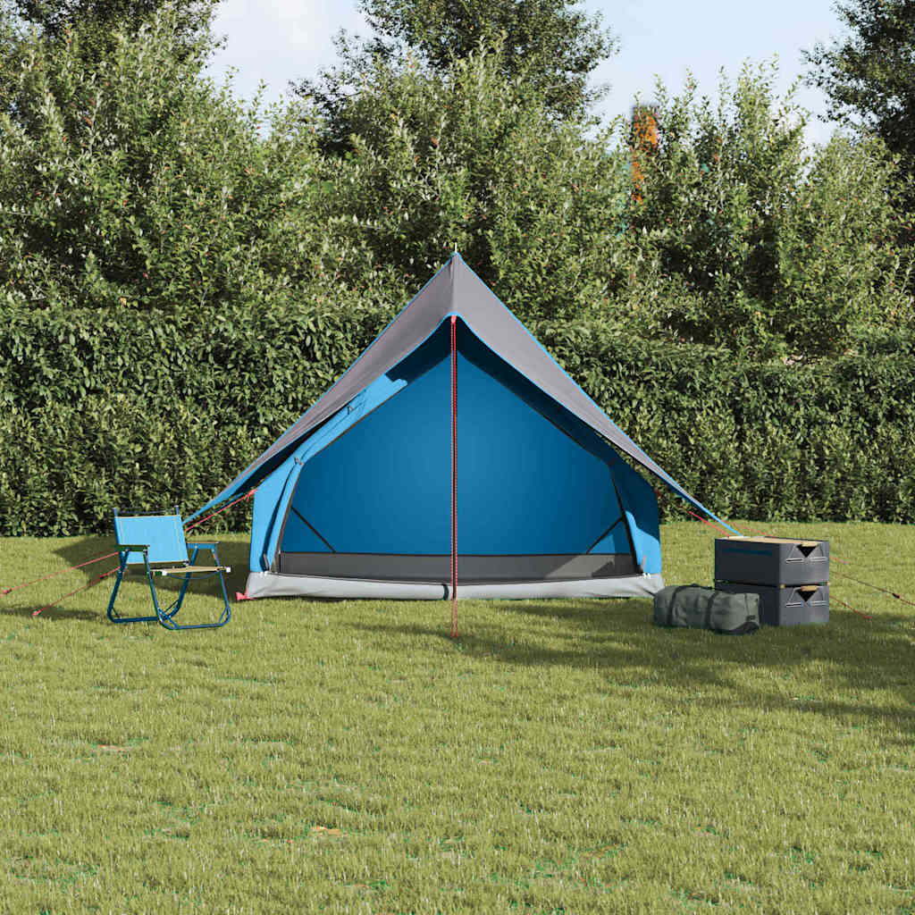 Family Tent with Roof Blue and Grey 220 x 220 x 184 cm
