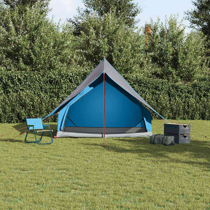 Family Tent with Roof Blue and Grey 220 x 220 x 184 cm