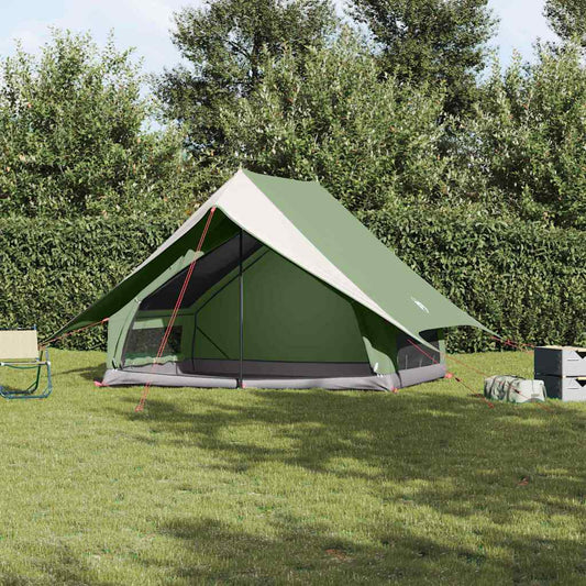 Family Tent with Roof Green and White 256 x 256 x 185 cm