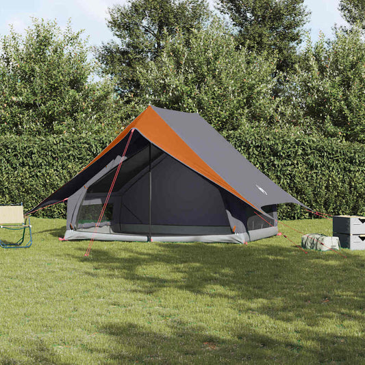 Family Tent with Roof Grey and Orange 256 x 256 x 185 cm
