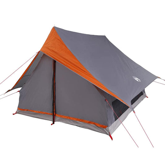 Family Tent with Roof Grey and Orange 256 x 256 x 185 cm