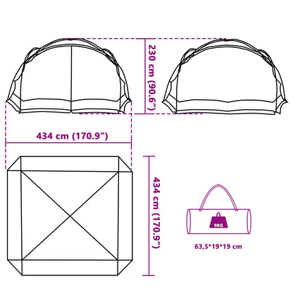 Mosquito Tent with Roof Azure Blue 434 x 434 x 230 cm