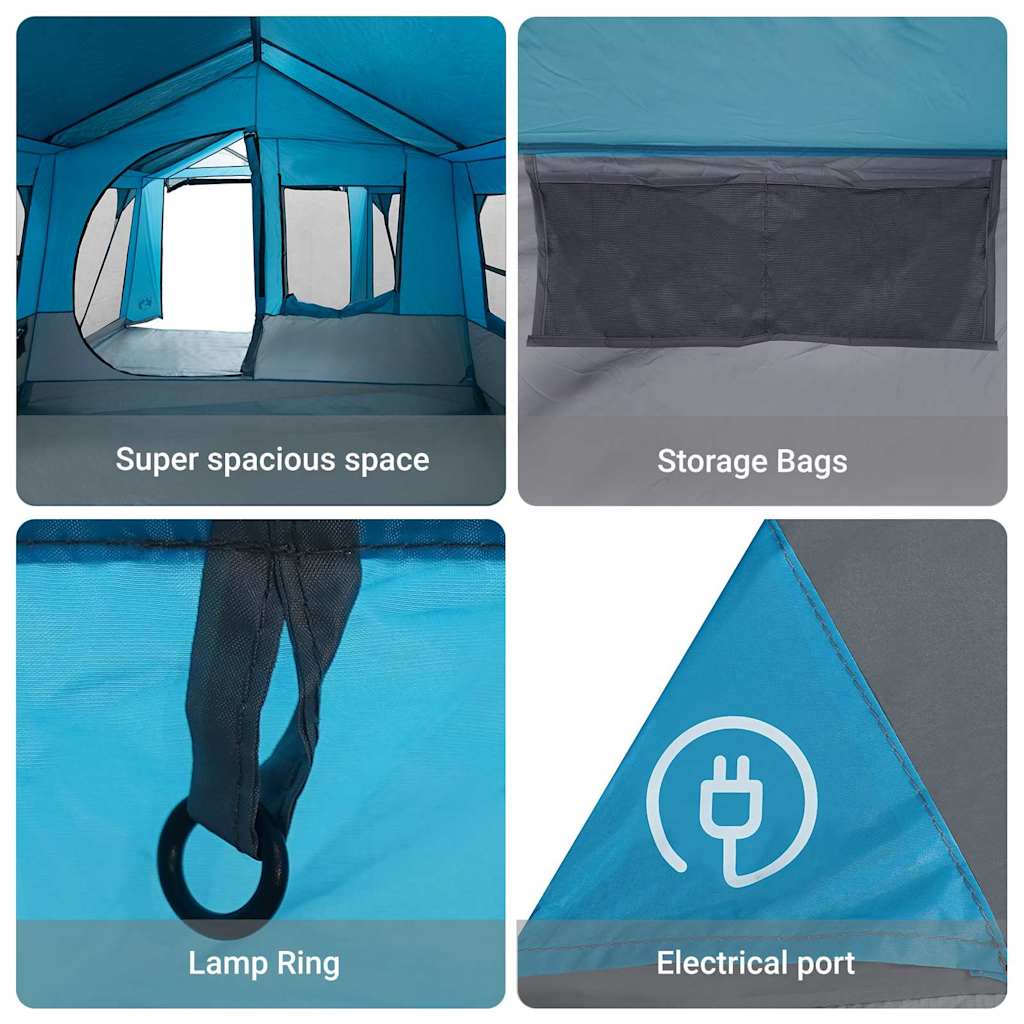 Family Tent Blue and Grey 620 x 322 x 240 cm Polyester