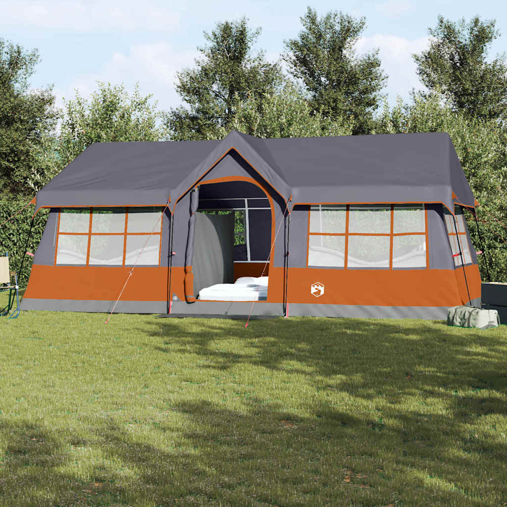 Family Tent with Roof Grey and Orange 622 x 295 x 238 cm
