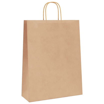 Paper Bags 50 pcs with Handles Brown 32x12x42 cm
