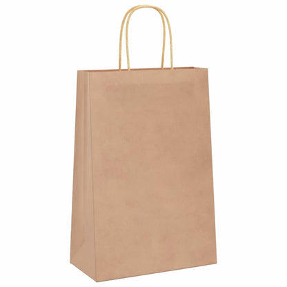 Paper Bags 250 pcs with Handles Brown 21x11x31 cm