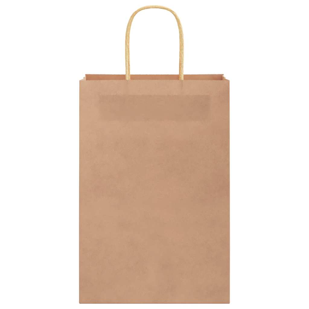 Paper Bags 250 pcs with Handles Brown 21x11x31 cm