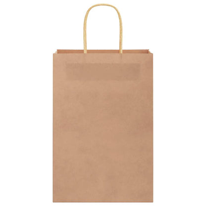 Paper Bags 250 pcs with Handles Brown 21x11x31 cm