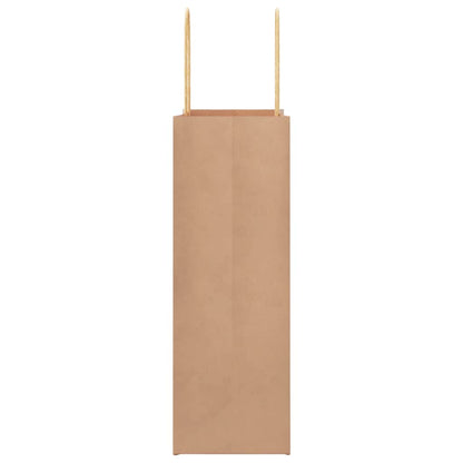 Paper Bags 250 pcs with Handles Brown 21x11x31 cm