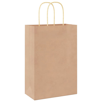 Paper Bags 250 pcs with Handles Brown 21x11x31 cm