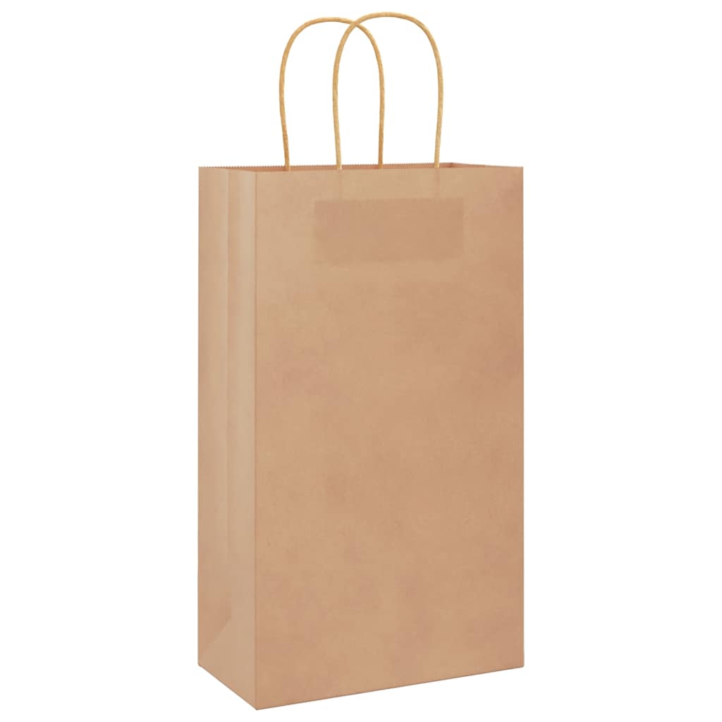 Paper Bags 250 pcs with Handles Brown 21x11x36 cm