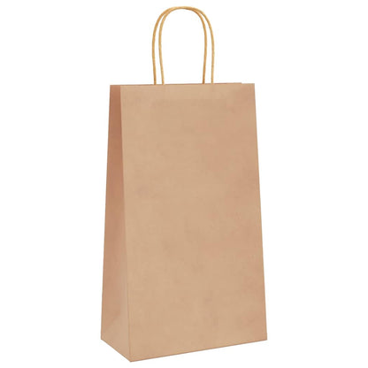 Paper Bags 250 pcs with Handles Brown 21x11x36 cm
