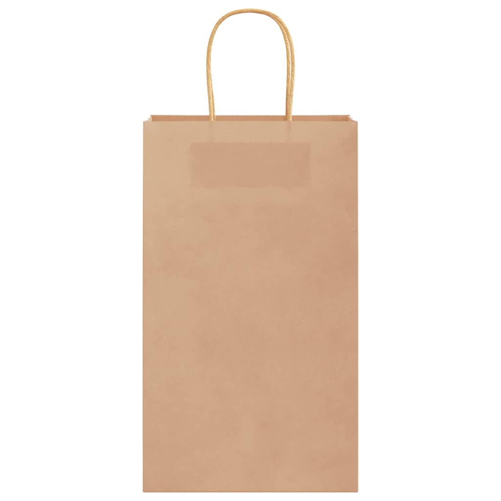 Paper Bags 250 pcs with Handles Brown 21x11x36 cm