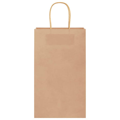 Paper Bags 250 pcs with Handles Brown 21x11x36 cm