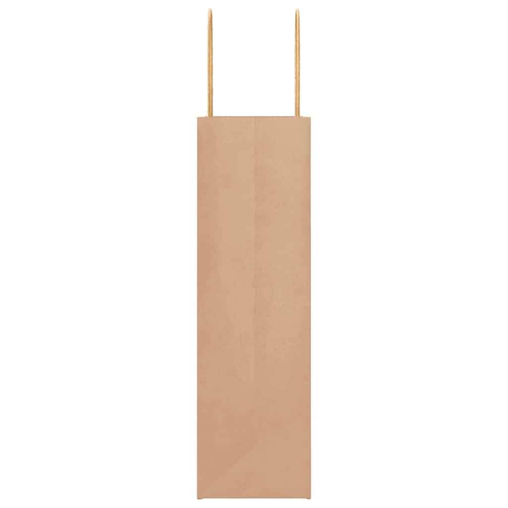 Paper Bags 250 pcs with Handles Brown 21x11x36 cm