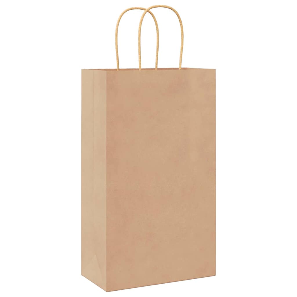 Paper Bags 250 pcs with Handles Brown 21x11x36 cm