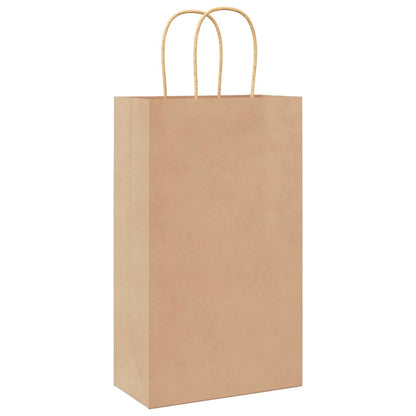 Paper Bags 250 pcs with Handles Brown 21x11x36 cm