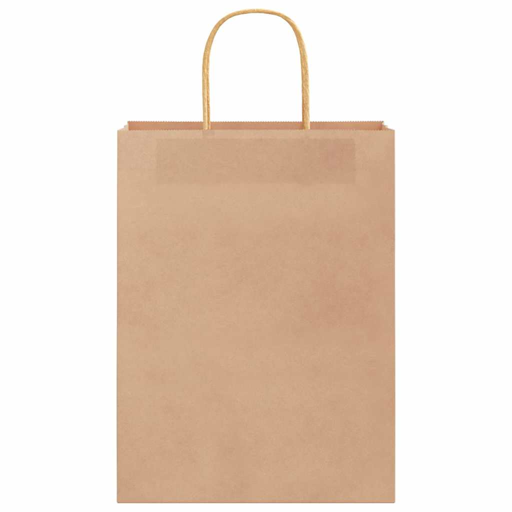 Paper Bags 250 pcs with Handles Brown 26x12x35 cm