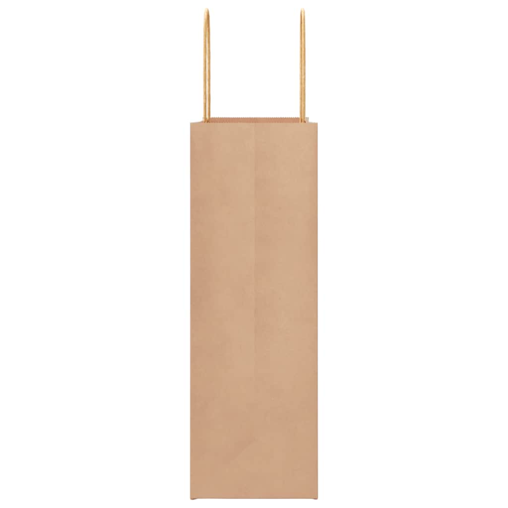 Paper Bags 250 pcs with Handles Brown 26x12x35 cm