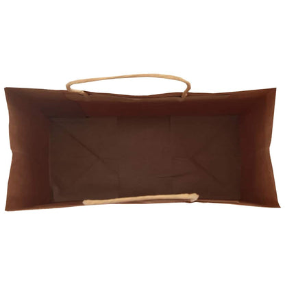 Paper Bags 250 pcs with Handles Brown 26x12x35 cm