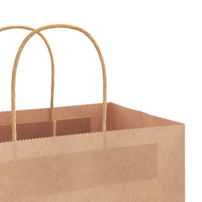 Paper Bags 250 pcs with Handles Brown 26x12x35 cm
