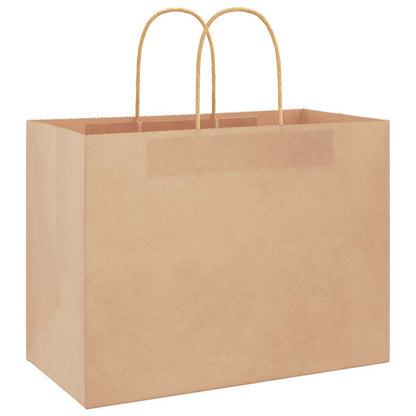 Paper Bags 250 pcs with Handles Brown 32x17x25 cm