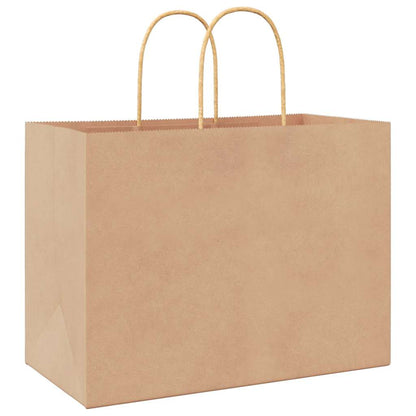Paper Bags 250 pcs with Handles Brown 32x17x25 cm