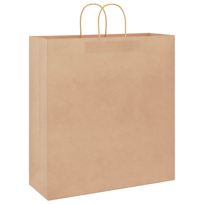 Paper Bags 250 pcs with Handles Brown 45x17x48 cm