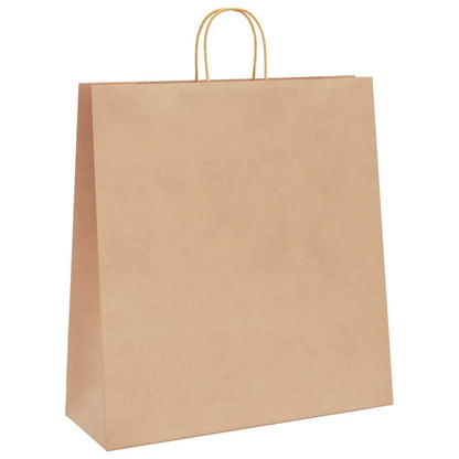 Paper Bags 250 pcs with Handles Brown 45x17x48 cm