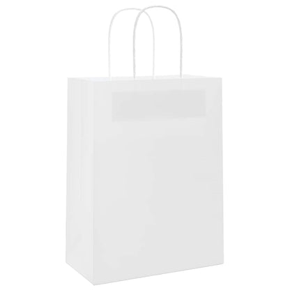 Paper Bags 50 pcs with Handles White 21x11x28 cm