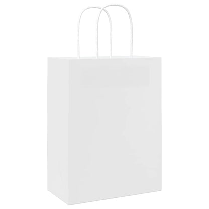 Paper Bags 50 pcs with Handles White 21x11x28 cm