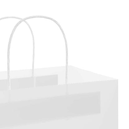 Paper Bags 50 pcs with Handles White 26x12x35 cm