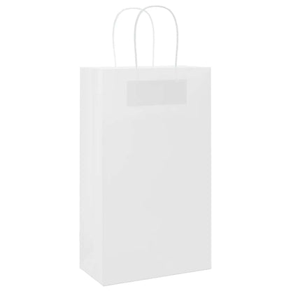 Paper Bags 250 pcs with Handles White 21x11x36 cm