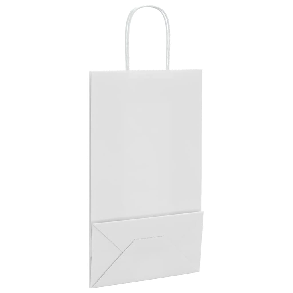 Paper Bags 250 pcs with Handles White 21x11x36 cm