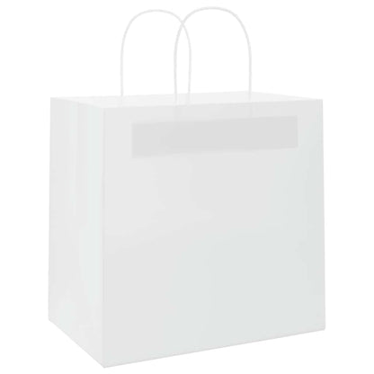 Paper Bags 250 pcs with Handles White 26x17x25 cm