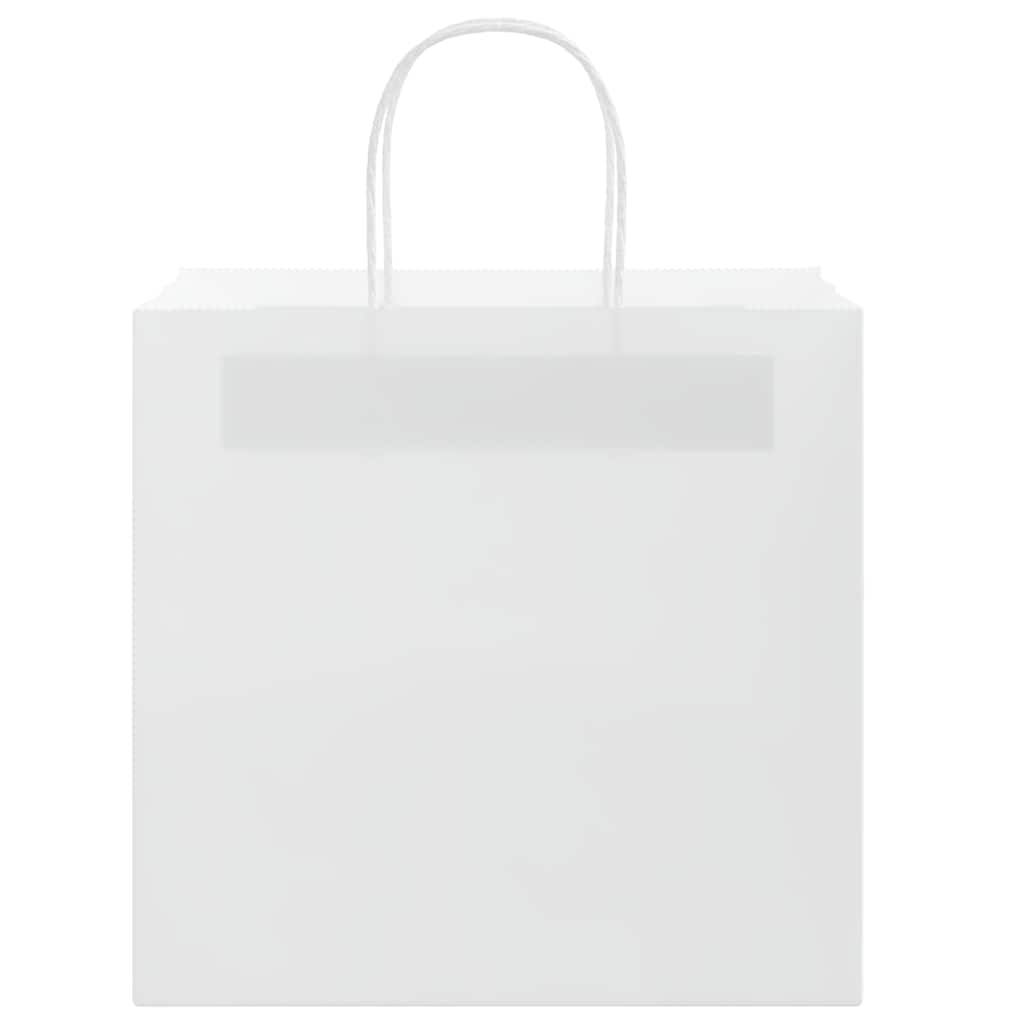 Paper Bags 250 pcs with Handles White 26x17x25 cm