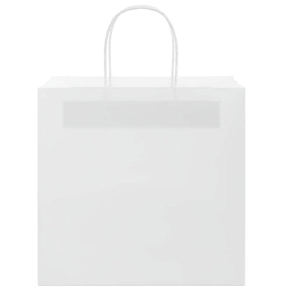 Paper Bags 250 pcs with Handles White 26x17x25 cm